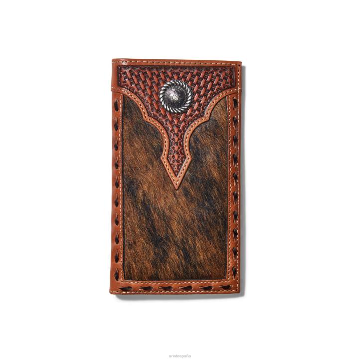 cartera rodeo cestería pelo de becerro Ariat hombres marrón accesorios 044J1814