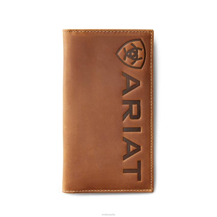 cartera rodeo con logo grande Ariat hombres marrón medio accesorios 044J1774