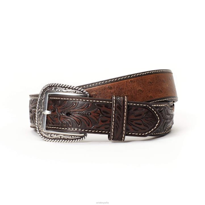 Cinturón con herramientas de avestruz de 1,5" Ariat hombres marrón accesorios 044J1848