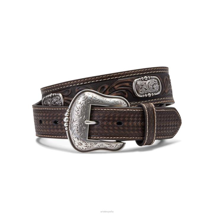 cinturón concho de filigrana Ariat hombres marrón accesorios 044J1865