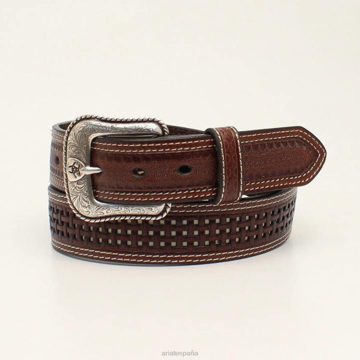 cinturón de celosía Ariat hombres marrón accesorios 044J1845