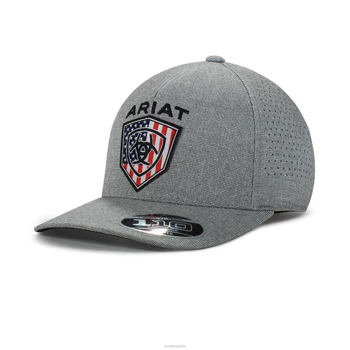 gorra con logo del escudo de la bandera de estados unidos Ariat hombres gris accesorios 044J1951