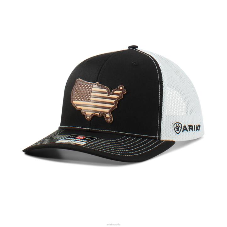 gorra con logo y parche de bandera de EE. UU. Ariat hombres negro accesorios 044J1921