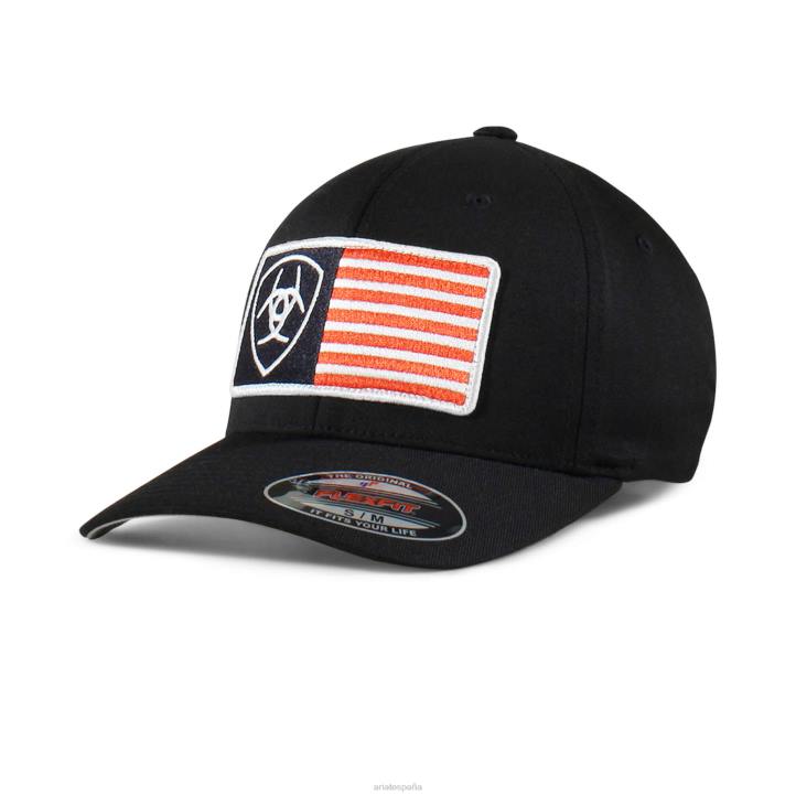 gorra con parche de bandera de estados unidos Ariat hombres negro accesorios 044J1935