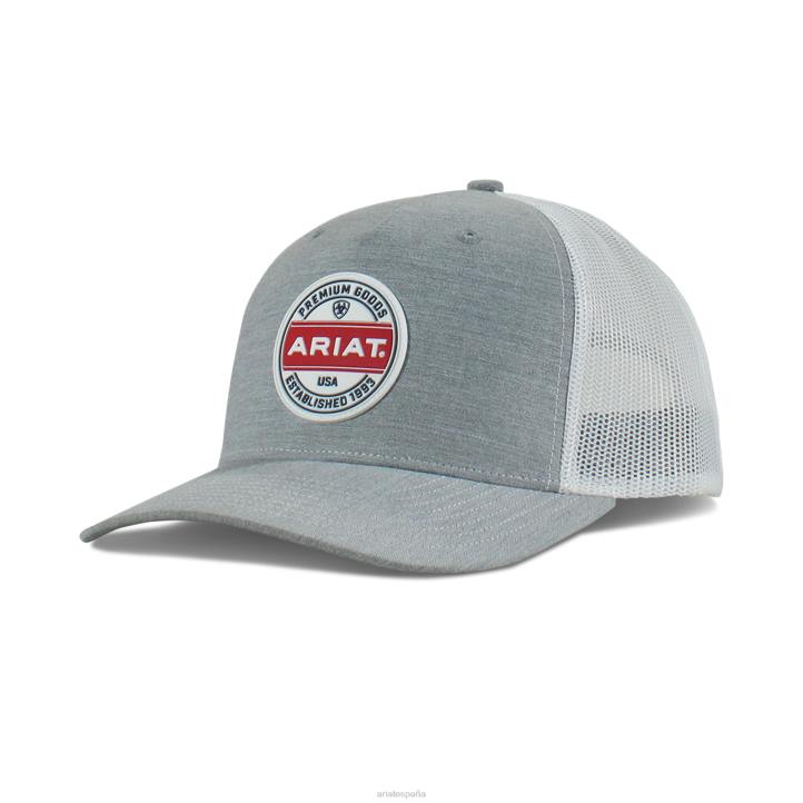gorra con parche redondo de productos premium Ariat hombres gris accesorios 044J1955
