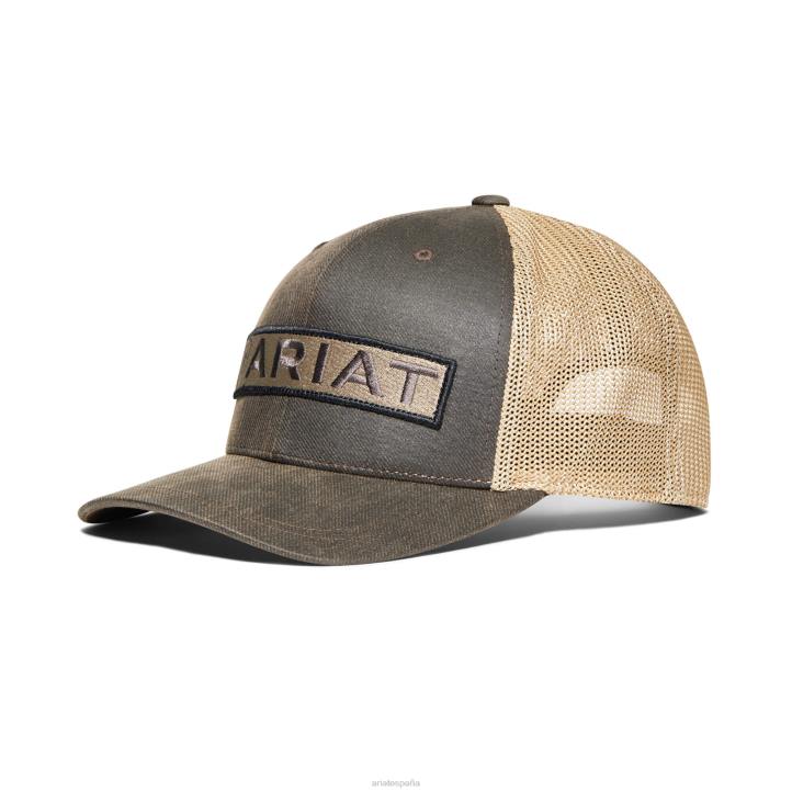 gorra larga rectangular con parche del logo Ariat hombres marrón accesorios 044J1904