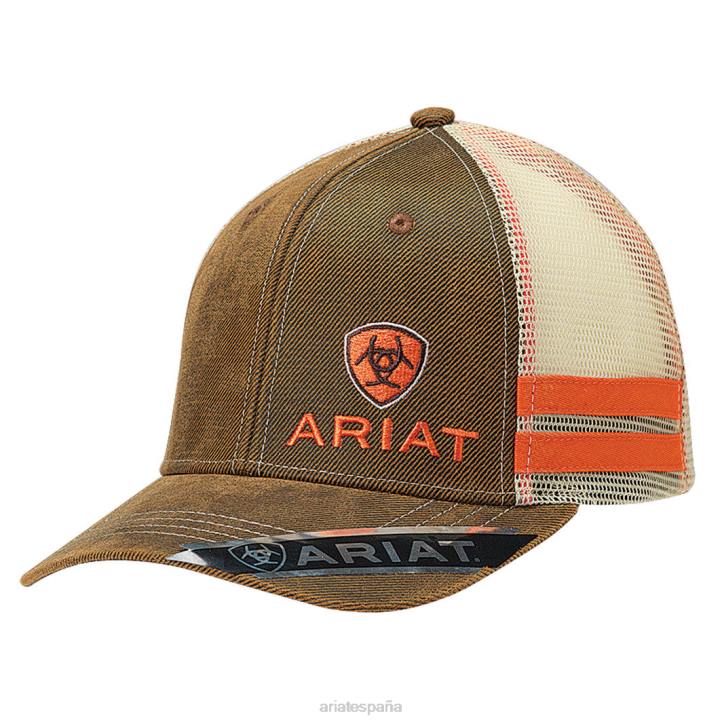 gorra media alta estructurada Ariat hombres hule marrón accesorios 044J1915