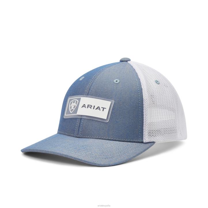 gorra rectangular con parche del logo Ariat hombres azul claro accesorios 044J1943