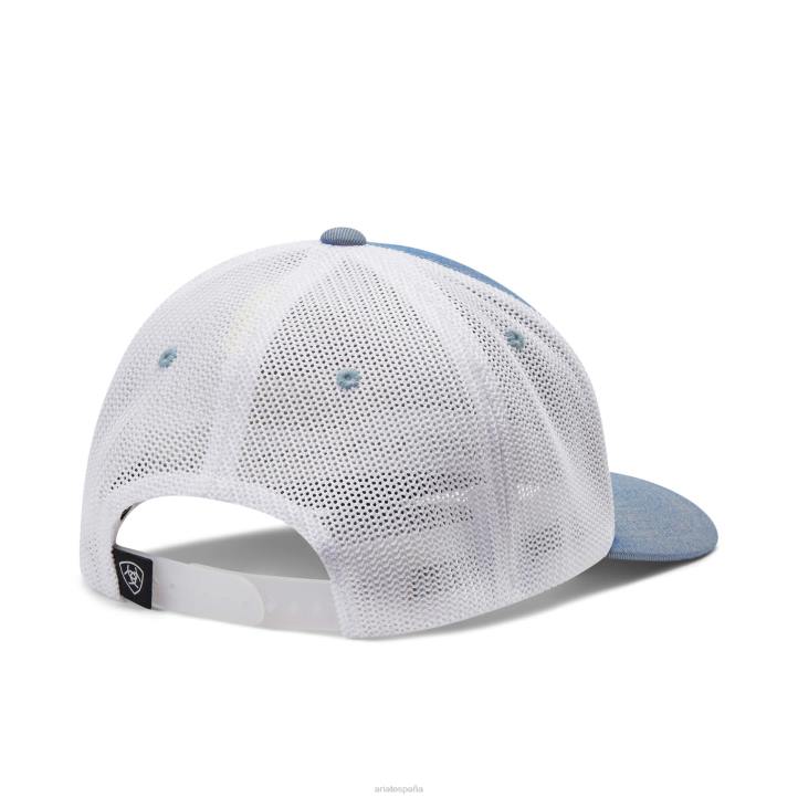 gorra rectangular con parche del logo Ariat hombres azul claro accesorios 044J1943