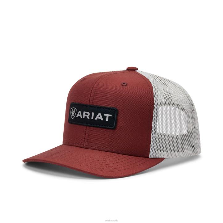 gorra rectangular con parche del logo Ariat hombres rojo accesorios 044J1914