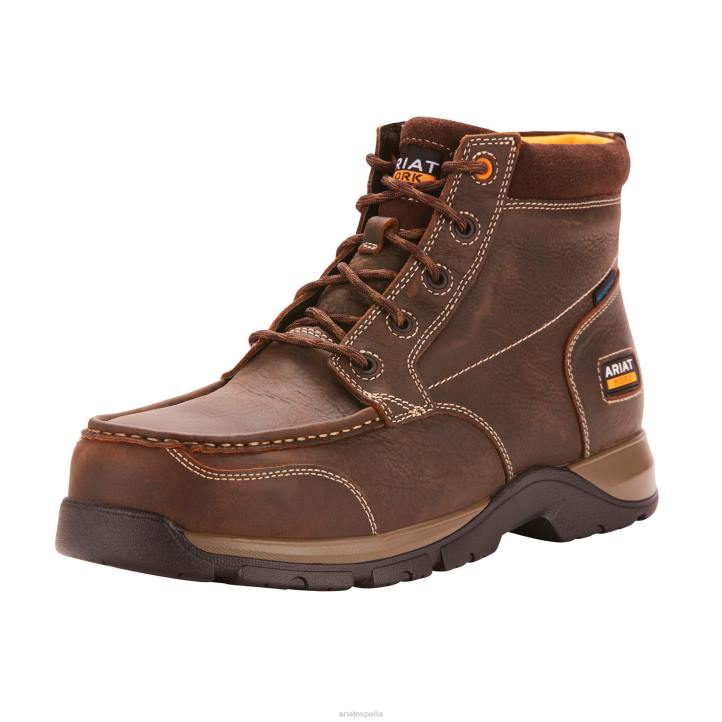 Bota de trabajo impermeable Edge LTE Chukka con punta compuesta Ariat hombres marron oscuro calzado 044J258