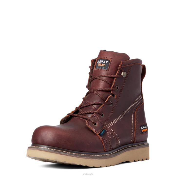 Bota de trabajo impermeable con cuña de refuerzo de 6" Ariat hombres cobre oxidado calzado 044J346
