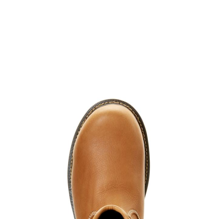 Bota de trabajo impermeable con puntera compuesta y cuña de refuerzo Ariat hombres oso pardo dorado calzado 044J302