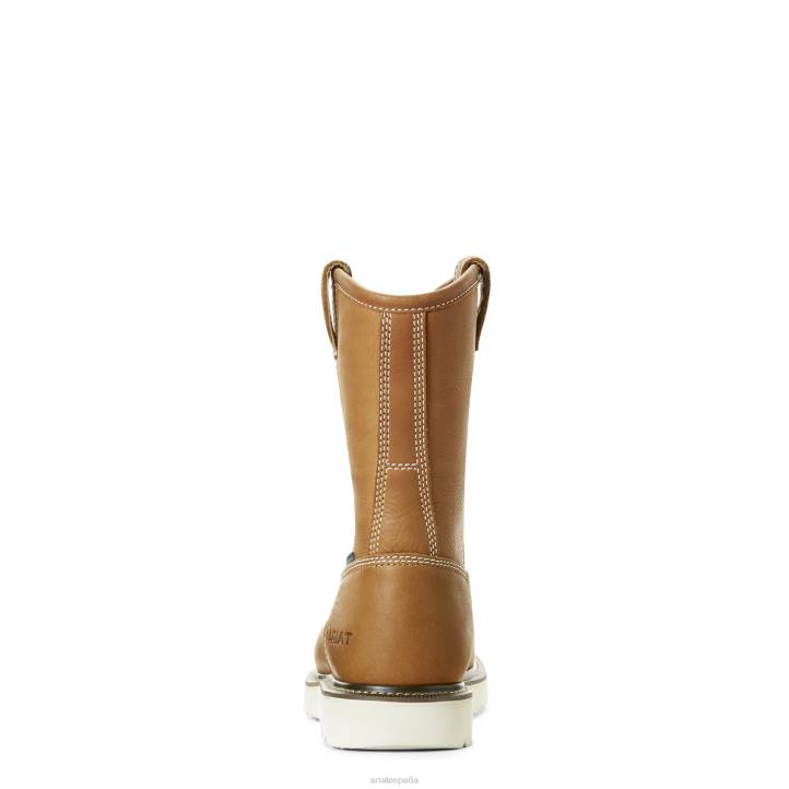 Bota de trabajo impermeable con puntera compuesta y cuña de refuerzo Ariat hombres oso pardo dorado calzado 044J302