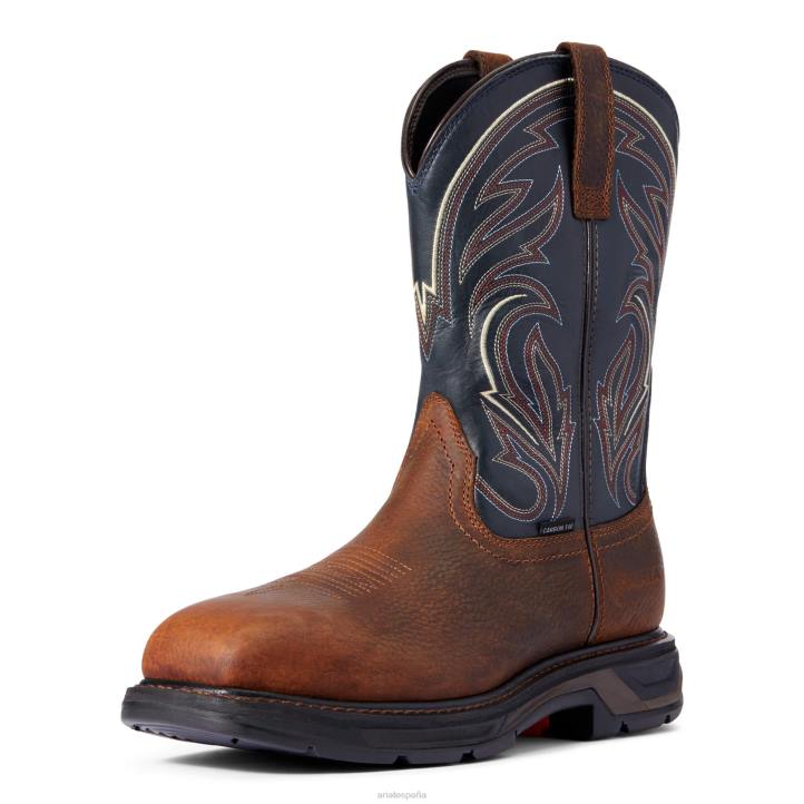 bota de trabajo con punta de carbono workhog xt cottonwood Ariat hombres alborotador aceitado marrón calzado 044J317