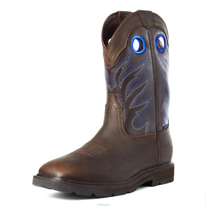 bota de trabajo impermeable groundwork Ariat hombres marron oscuro calzado 044J291