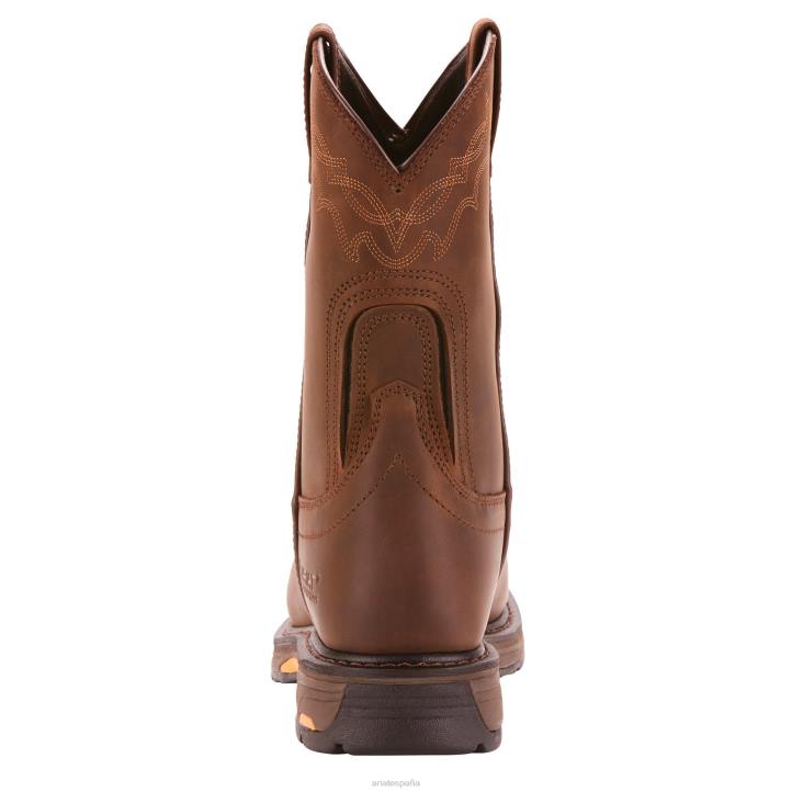 bota de trabajo impermeable workhog Ariat hombres marrón envejecido aceitoso calzado 044J225