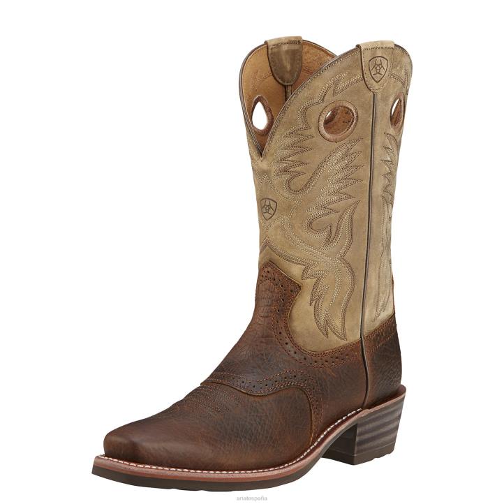 Bota vaquera Heritage de material rugoso Ariat hombres tierra calzado 044J42