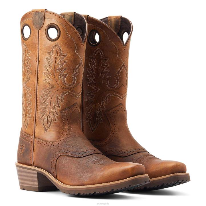 Bota vaquera híbrida con punta cuadrada y material rugoso Ariat hombres crujido de acedera calzado 044J74