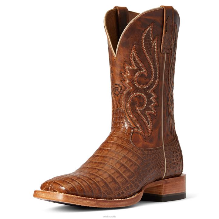 Bota vaquera implacable Denton Ariat hombres vientre de caimán natural calzado 044J35