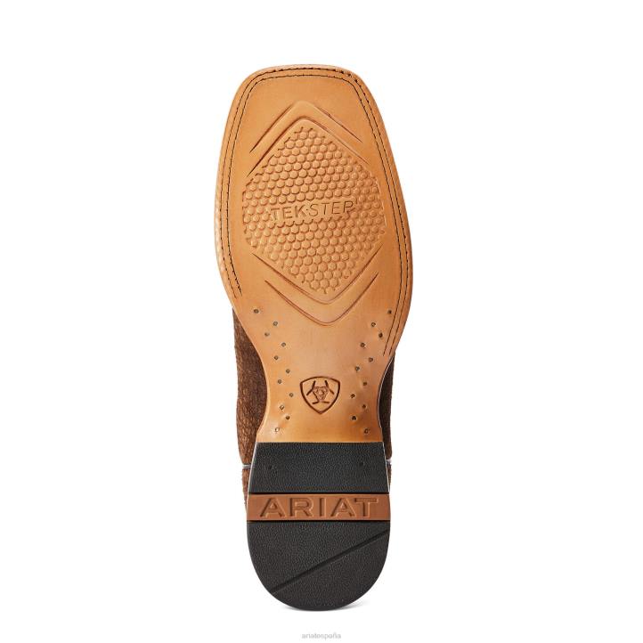 Bota western circuito paxton Ariat hombres impresión antigua de hipopótamo color canela calzado 044J95