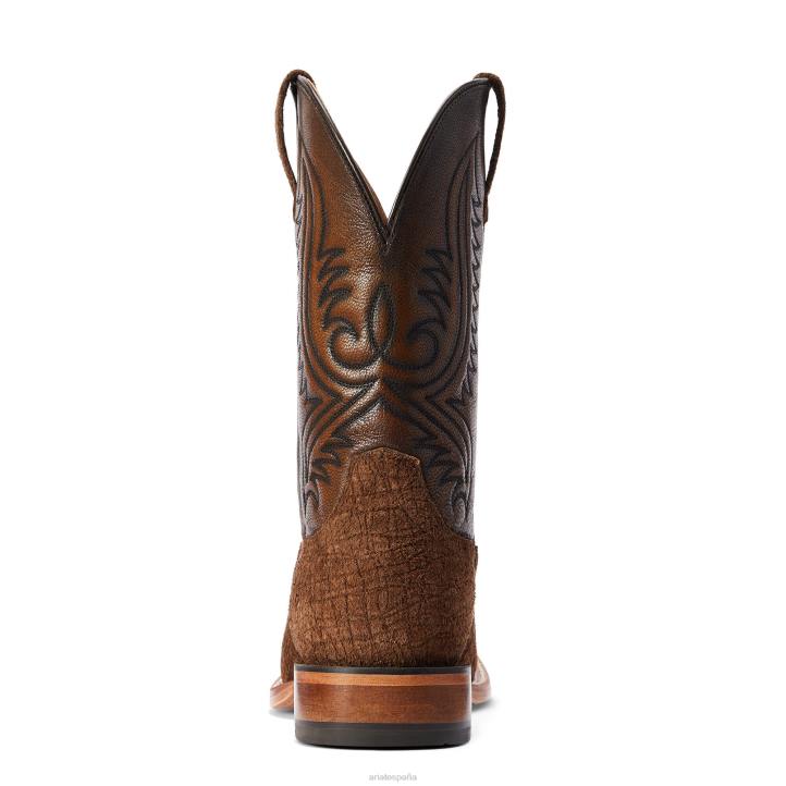 Bota western circuito paxton Ariat hombres impresión antigua de hipopótamo color canela calzado 044J95
