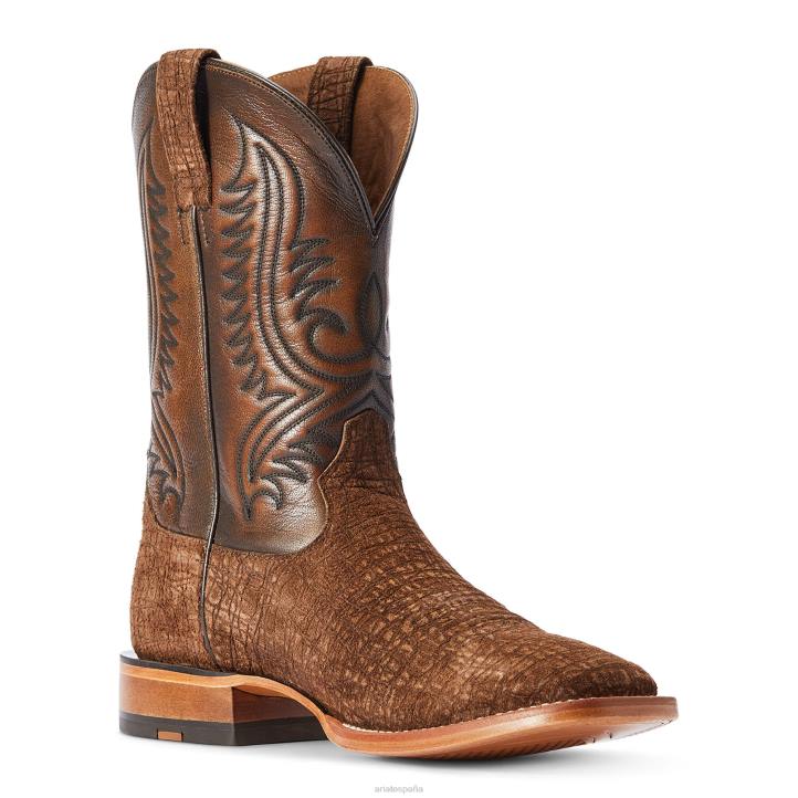Bota western circuito paxton Ariat hombres impresión antigua de hipopótamo color canela calzado 044J95
