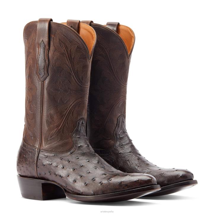 Jaime Ariat hombres espresso pluma completa avestruz calzado 044J182