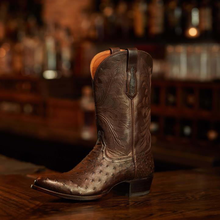 Jaime Ariat hombres espresso pluma completa avestruz calzado 044J182