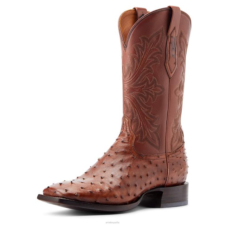 bassett Ariat hombres avestruz con pluma completa de bourbon calzado 044J162