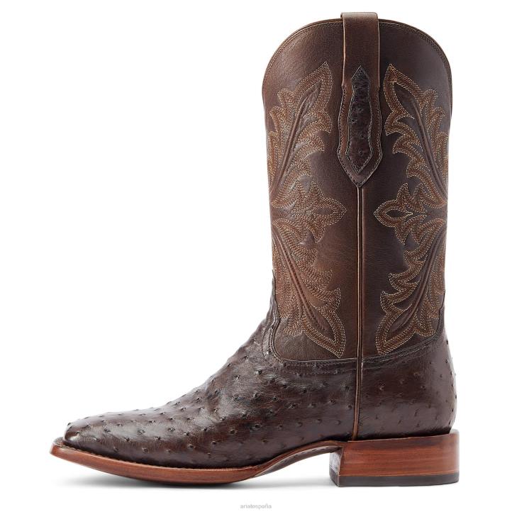 bassett Ariat hombres espresso pluma completa avestruz calzado 044J149