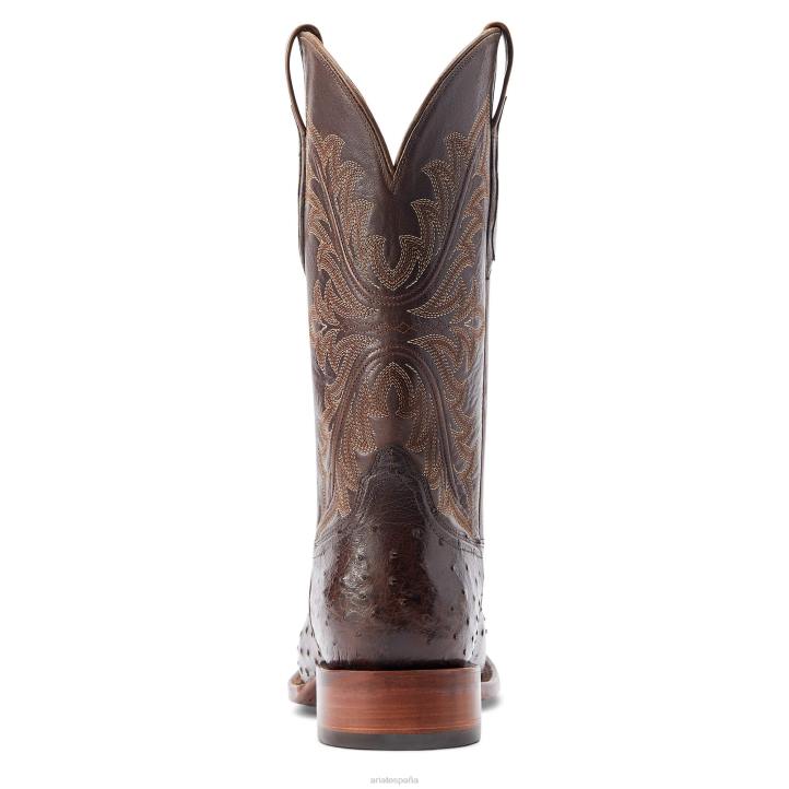 bassett Ariat hombres espresso pluma completa avestruz calzado 044J149