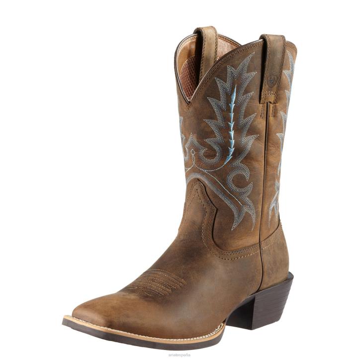 bota vaquera sport outfitter Ariat hombres marrón angustiado calzado 044J191