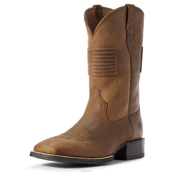 bota vaquera sport patriot ii Ariat hombres bronceado desgastado calzado 044J83
