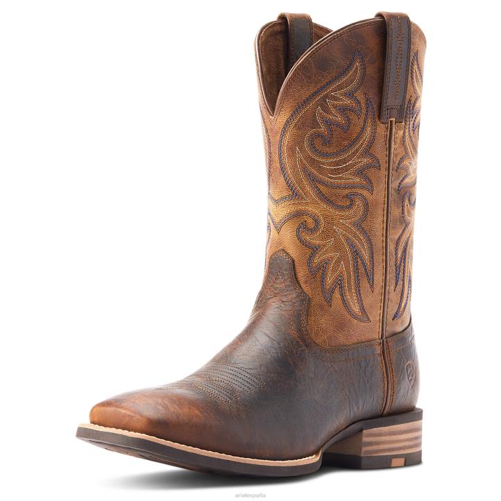 bota vaquera tirachinas Ariat hombres barra marrón calzado 044J37