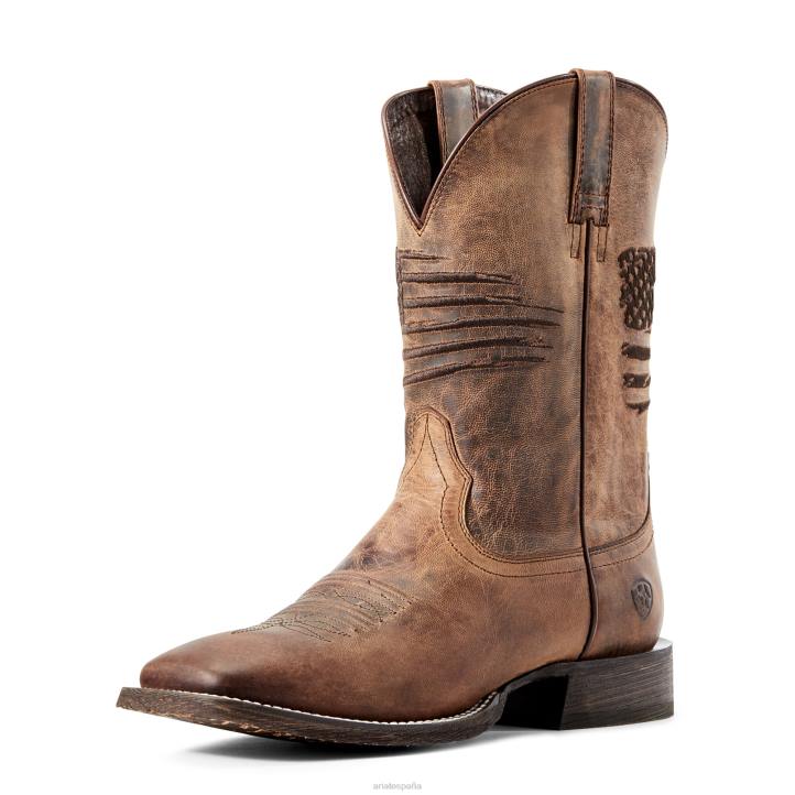 bota western circuito patriota Ariat hombres bronceado desgastado calzado 044J10