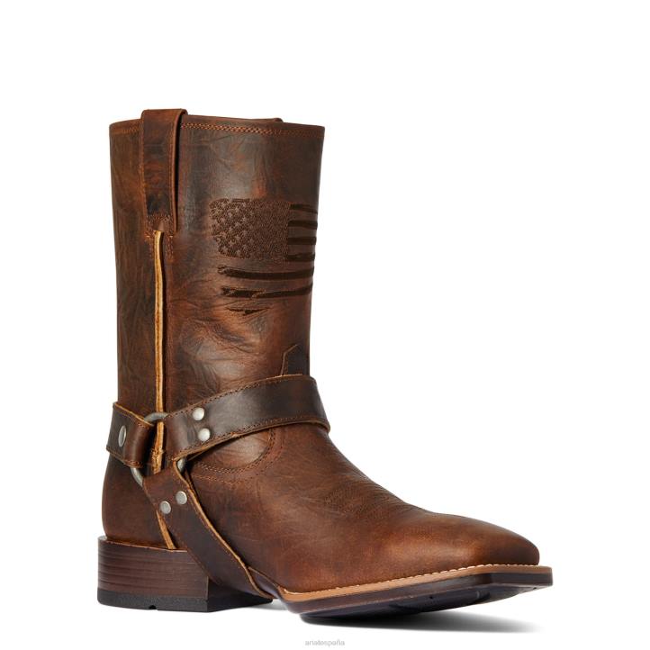 botas patriot ultra western con arnés Ariat hombres barra superior marrón calzado 044J48