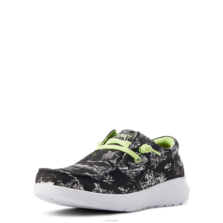 hilo occidental aloha Ariat hombres toile negro aloha calzado 044J460