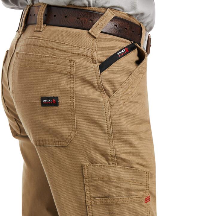 Pantalón recto apilable de lona duralight elástico recto fr m5 Ariat hombres campo caqui fondos 044J539