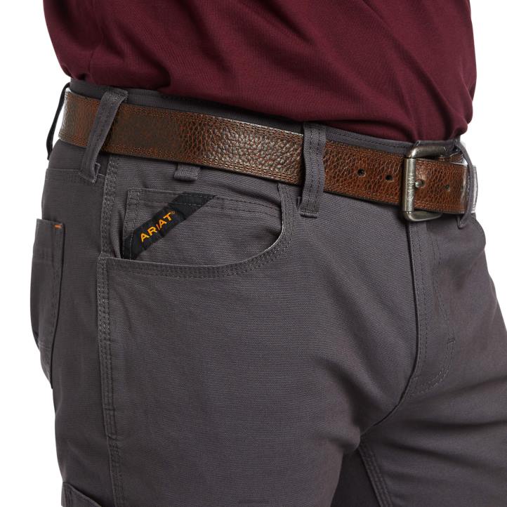 Rebar m7 durastretch hizo pantalón recto resistente Ariat hombres barra de refuerzo gris fondos 044J528