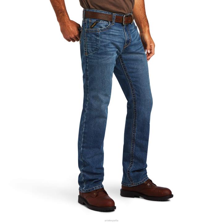 vaqueros de pernera recta apilables rebar m7 durastretch edge Ariat hombres rico fondos 044J524