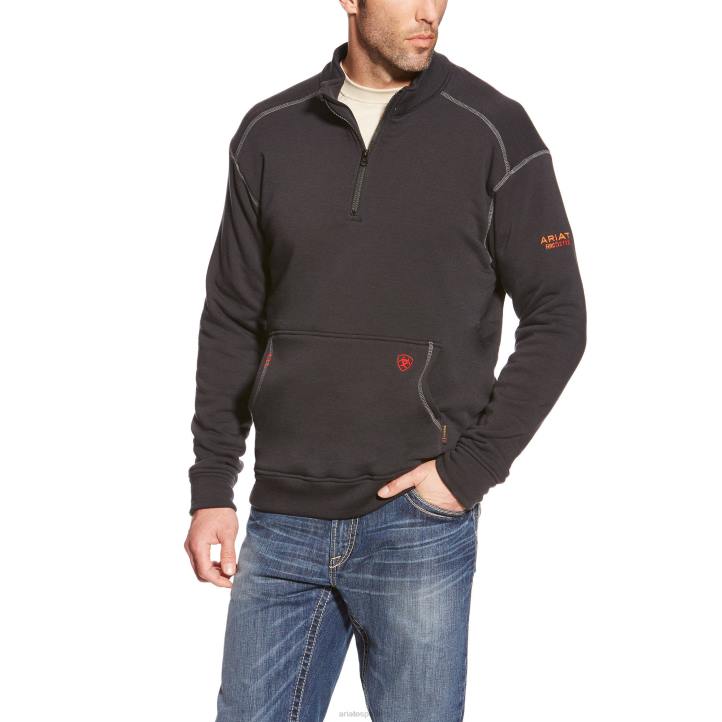 Top polar fr polartec con cremallera de 1/4 Ariat hombres negro tapas 044J1484