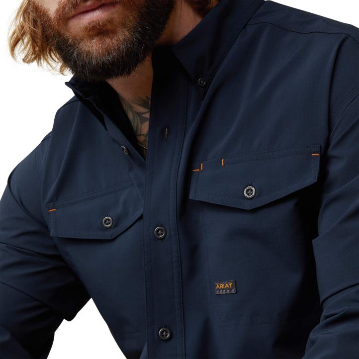 barra de refuerzo hecha resistente camisa de trabajo venttek durastretch Ariat hombres Armada tapas 044J1043