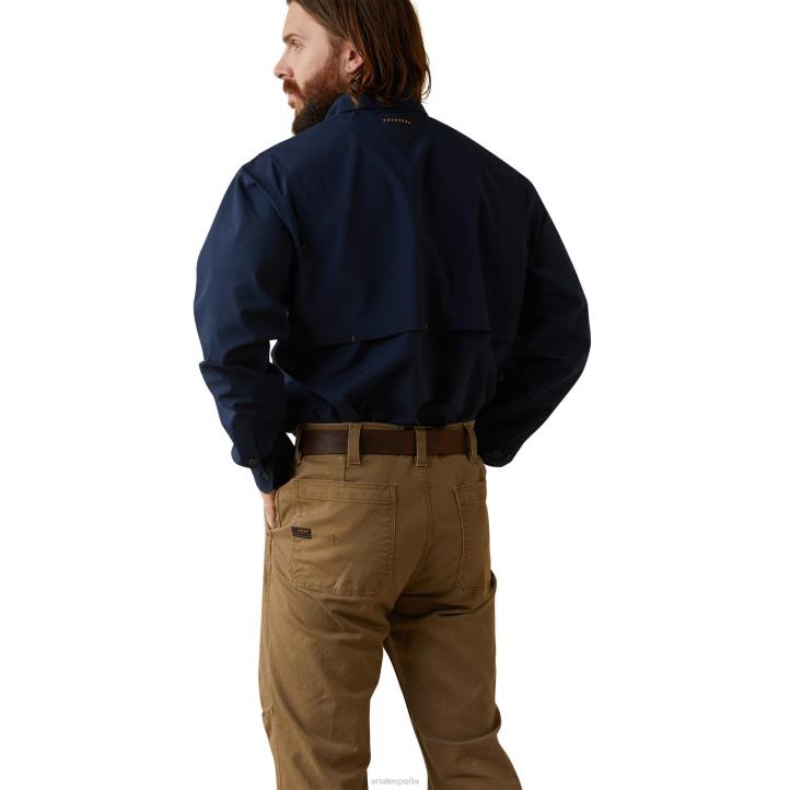 barra de refuerzo hecha resistente camisa de trabajo venttek durastretch Ariat hombres Armada tapas 044J1043