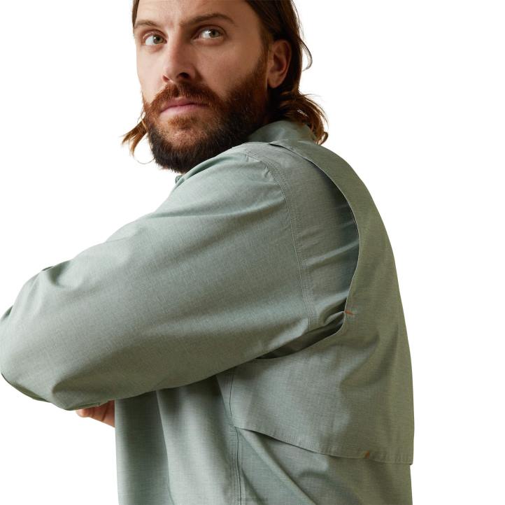 barra de refuerzo hecha resistente camisa de trabajo venttek durastretch Ariat hombres brezo de bahía verde tapas 044J1188