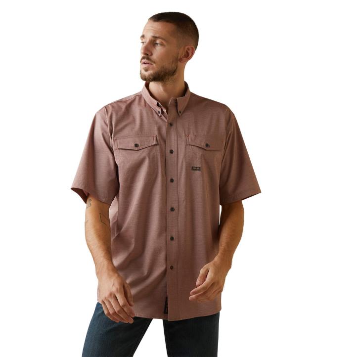 barra de refuerzo hecha resistente camisa de trabajo venttek durastretch Ariat hombres brezo de caramelo tapas 044J1077
