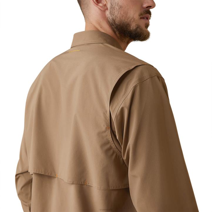 barra de refuerzo hecha resistente camisa de trabajo venttek durastretch Ariat hombres caqui tapas 044J1179
