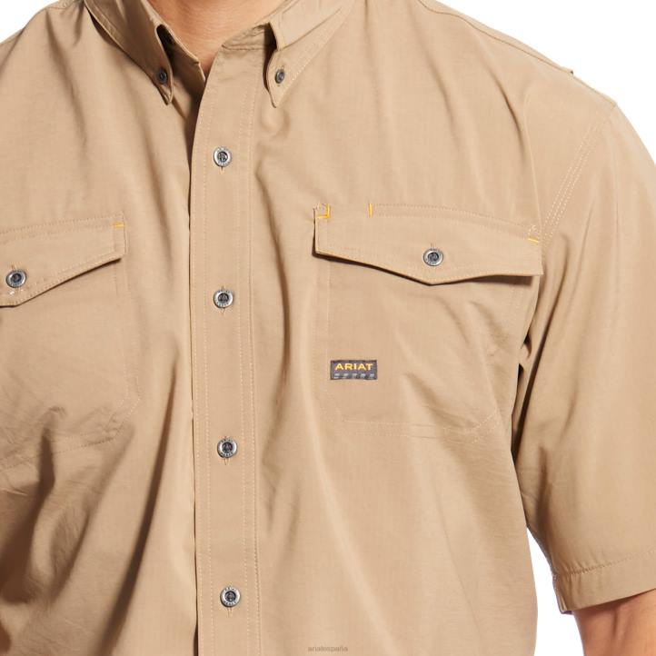 barra de refuerzo hecha resistente camisa de trabajo venttek durastretch Ariat hombres caqui tapas 044J1228