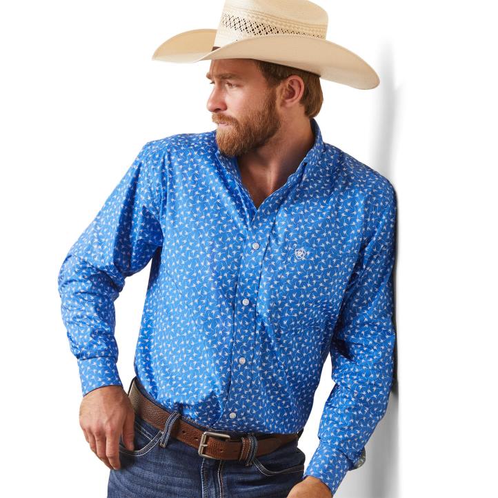 camisa ajustada Leeland Ariat hombres neopreno azul tapas 044J1119