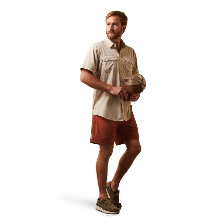 camisa ajustada de salida venttek Ariat hombres bronceado oxford tapas 044J1265